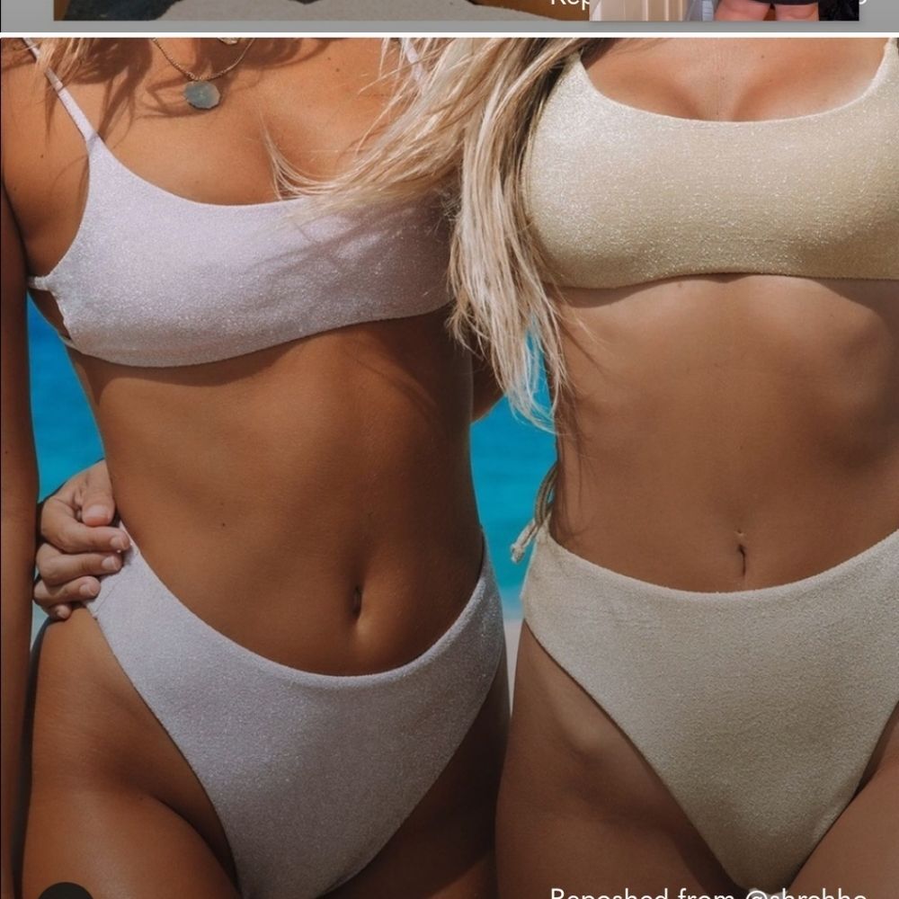 NWT Wave Babe Metallic Hi Waist Bikini Set